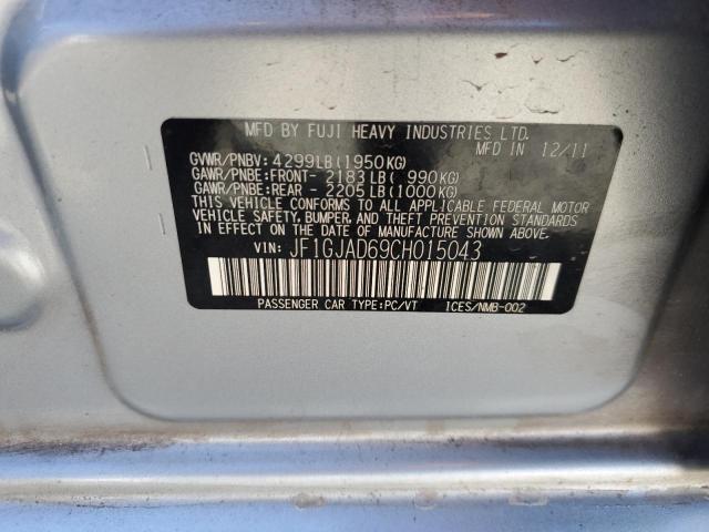 Aukcja sprzedaży 2012 Subaru Impreza Premium, vin: JF1GJAD69CH015043, numer aukcji: 68238703