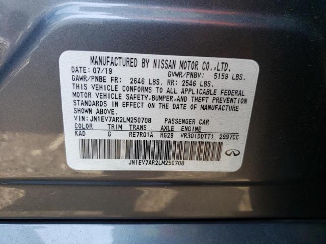 Aukcja sprzedaży 2020 Infiniti Q50 Pure, vin: JN1EV7AR2LM250708, numer aukcji: 66312553