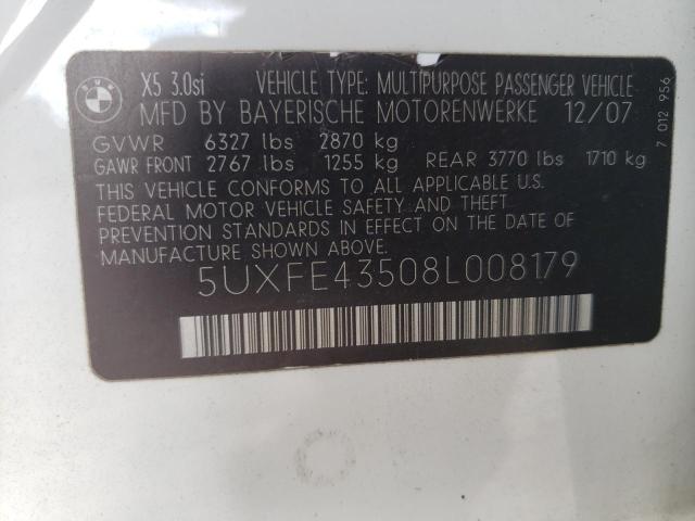 68427513 :رقم المزاد ، 5UXFE43508L008179 vin ، 2008 Bmw X5 3.0i مزاد بيع