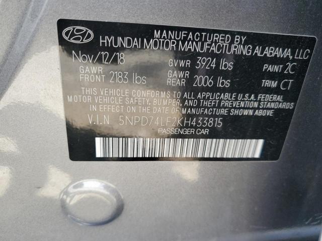 Продаж на аукціоні авто 2019 Hyundai Elantra Se, vin: 5NPD74LF2KH433815, номер лоту: 66672853
