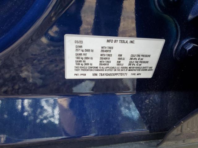 2023 Tesla Model Y მანქანა იყიდება აუქციონზე, vin: 7SAYGAEEXPF775171, აუქციონის ნომერი: 68039073