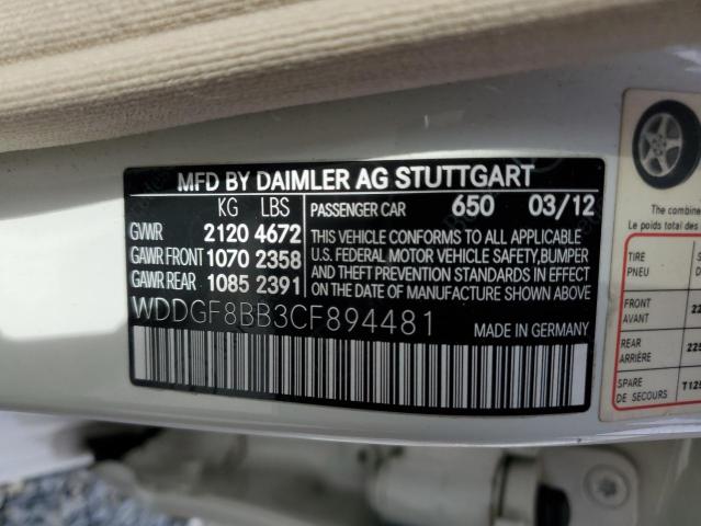 Продаж на аукціоні авто 2012 Mercedes-benz C 300 4matic, vin: WDDGF8BB3CF894481, номер лоту: 69232813