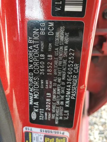 69506843 :رقم المزاد ، KNADM4A36C6052527 vin ، 2012 Kia Rio Lx مزاد بيع