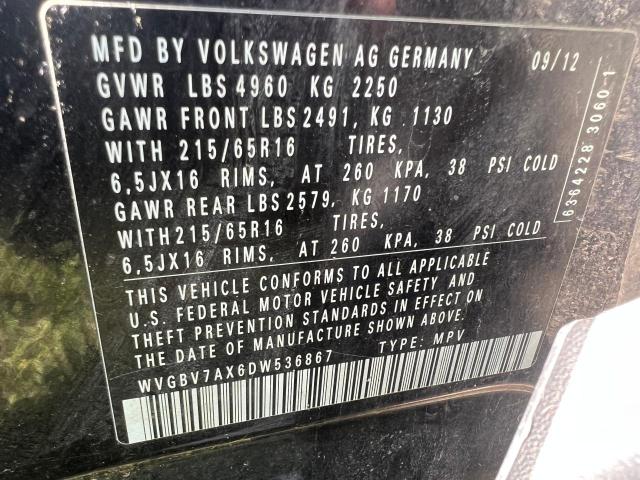 Aukcja sprzedaży 2013 Volkswagen Tiguan S, vin: WVGBV7AX6DW536867, numer aukcji: 69447703