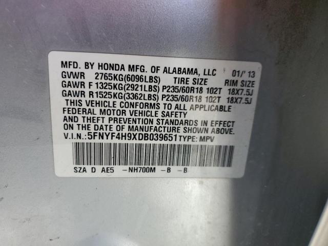 Продаж на аукціоні авто 2013 Honda Pilot Touring, vin: 5FNYF4H9XDB039651, номер лоту: 68804053
