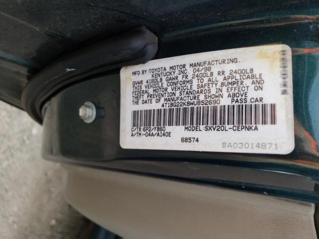 Продажа на аукционе авто 1998 Toyota Camry Ce, vin: 4T1BG22K8WU852690, номер лота: 69046733