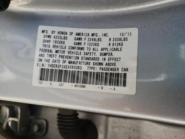 2014 Honda Accord Lx მანქანა იყიდება აუქციონზე, vin: 1HGCR2F3XEA060063, აუქციონის ნომერი: 66583543