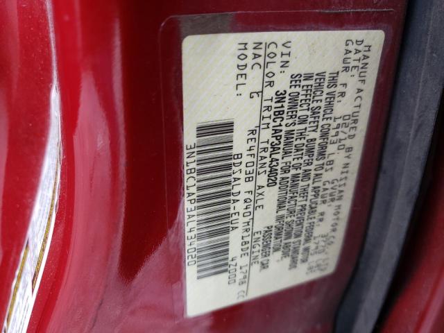 2010 Nissan Versa S მანქანა იყიდება აუქციონზე, vin: 3N1BC1AP3AL434020, აუქციონის ნომერი: 68007083