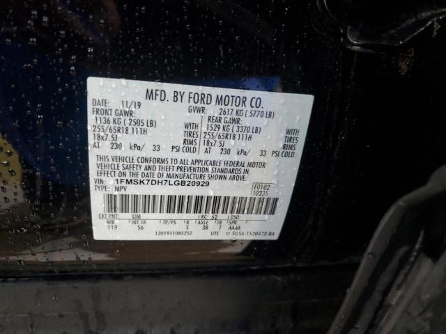 2020 Ford Explorer Xlt მანქანა იყიდება აუქციონზე, vin: 1FMSK7DH7LGB20929, აუქციონის ნომერი: 67939853
