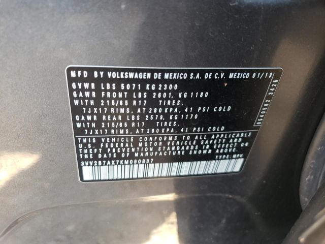 66630023 :رقم المزاد ، 3VV2B7AX7KM090837 vin ، 2019 Volkswagen Tiguan مزاد بيع