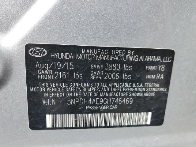 69237823 :رقم المزاد ، 5NPDH4AE9GH746469 vin ، 2016 Hyundai Elantra Se مزاد بيع