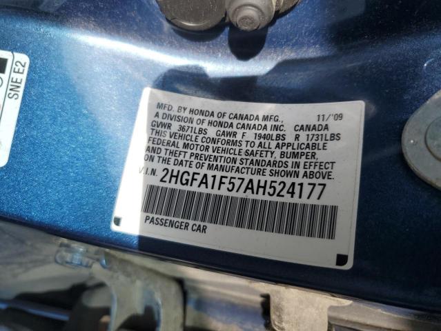 Продажа на аукционе авто 2010 Honda Civic Lx, vin: 2HGFA1F57AH524177, номер лота: 68047033