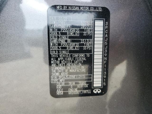 Aukcja sprzedaży 2022 Infiniti Qx55 Luxe, vin: 3PCAJ5J39NF113915, numer aukcji: 70194033