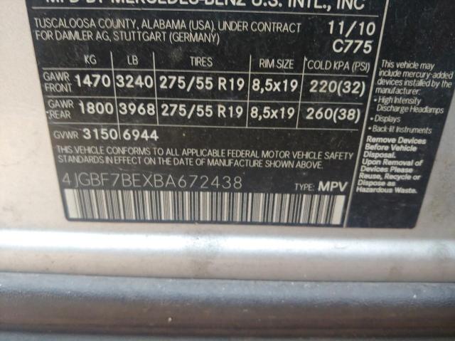 Продажа на аукционе авто 2011 Mercedes-benz Gl 450 4matic, vin: 4JGBF7BEXBA672438, номер лота: 67834863