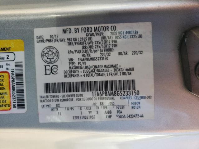 Aukcja sprzedaży 2016 Ford Mustang, vin: 1FA6P8AM8G5233150, numer aukcji: 70126613
