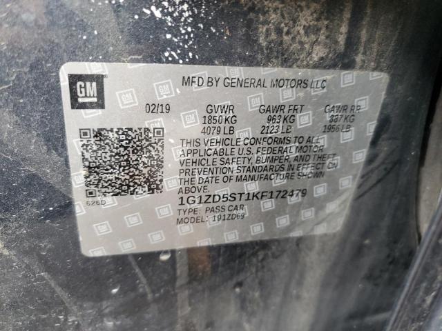 2019 Chevrolet Malibu Lt მანქანა იყიდება აუქციონზე, vin: 1G1ZD5ST1KF172479, აუქციონის ნომერი: 66929233
