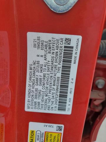 2022 Honda Civic Sport მანქანა იყიდება აუქციონზე, vin: 2HGFE2F59NH530868, აუქციონის ნომერი: 68094533