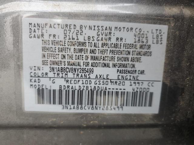 70277823 :رقم المزاد ، 3N1AB8CV8NY285499 vin ، 2022 Nissan Sentra Sv مزاد بيع