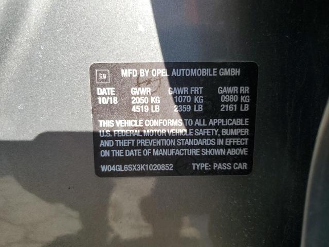 Aukcja sprzedaży 2019 Buick Regal Preferred, vin: W04GL6SX3K1020852, numer aukcji: 68081533