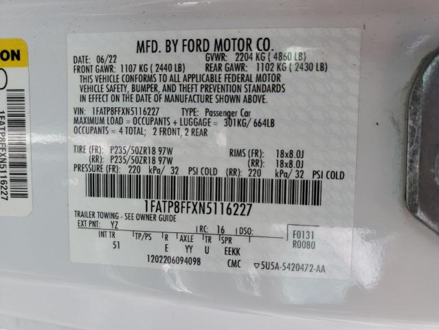 Aukcja sprzedaży 2022 Ford Mustang Gt, vin: 1FATP8FFXN5116227, numer aukcji: 67966843