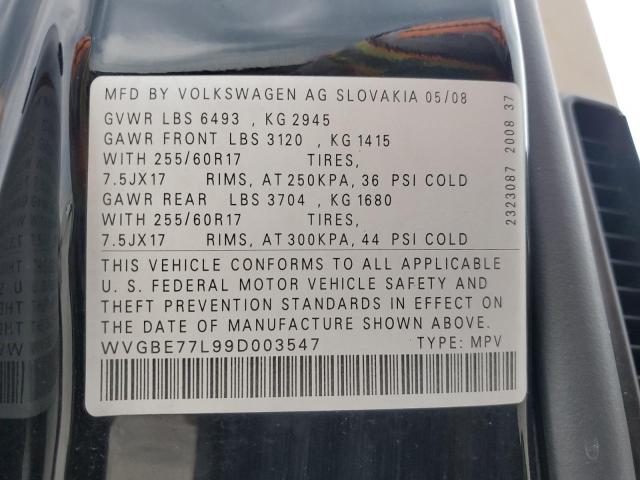 Aukcja sprzedaży 2009 Volkswagen Touareg 2 V6, vin: WVGBE77L99D003547, numer aukcji: 69598163