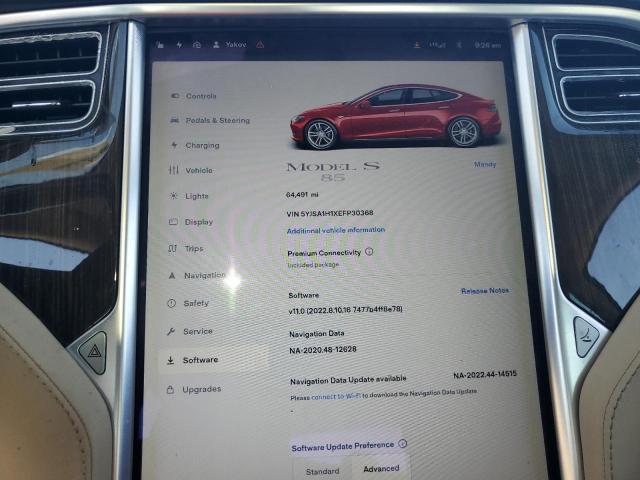 68666703 :رقم المزاد ، 5YJSA1H1XEFP30368 vin ، 2014 Tesla Model S مزاد بيع