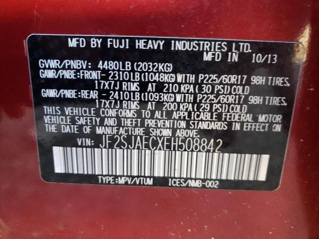 Продаж на аукціоні авто 2014 Subaru Forester 2.5i Premium, vin: JF2SJAECXEH508842, номер лоту: 67814043