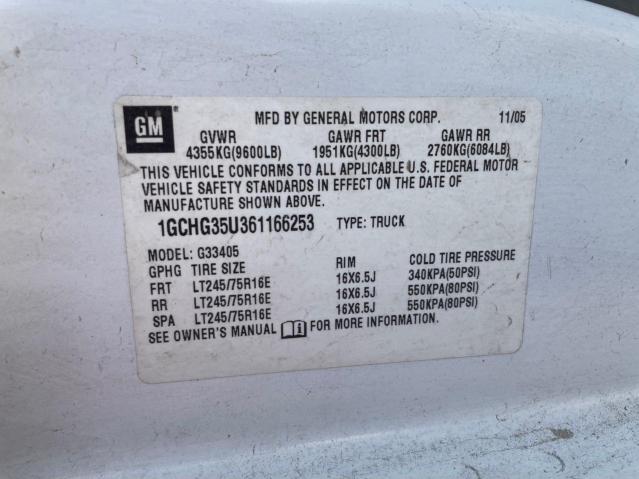Aukcja sprzedaży 2006 Chevrolet Express G3500, vin: 1GCHG35U361166253, numer aukcji: 68682723