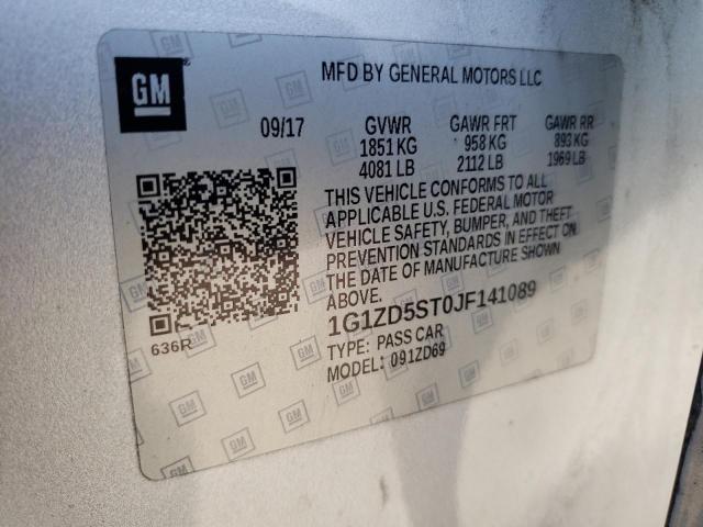 Aukcja sprzedaży 2018 Chevrolet Malibu Lt, vin: 1G1ZD5ST0JF141089, numer aukcji: 68827383