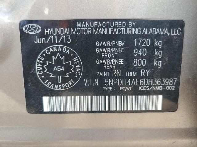 Продажа на аукционе авто 2013 Hyundai Elantra Gls, vin: 5NPDH4AE6DH363987, номер лота: 67721973