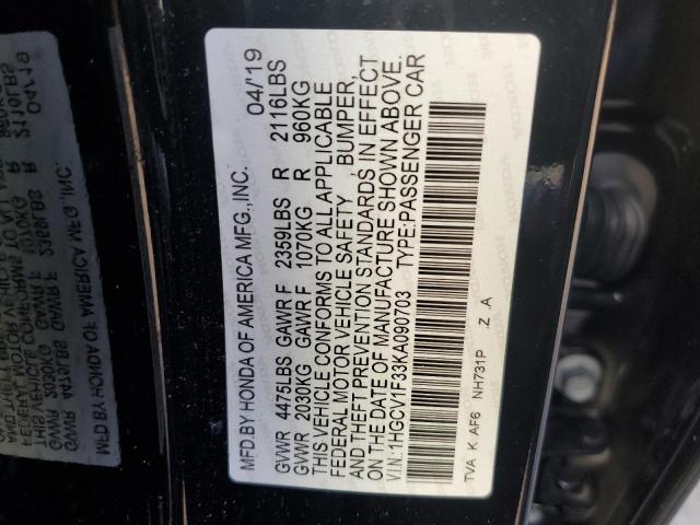 Aukcja sprzedaży 2019 Honda Accord Sport, vin: 1HGCV1F33KA090703, numer aukcji: 68981873