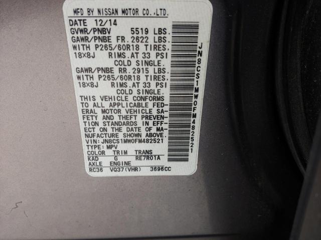 Продаж на аукціоні авто 2015 Infiniti Qx70, vin: JN8CS1MW0FM482521, номер лоту: 67861723