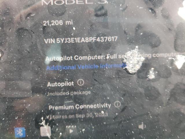 69141043 :رقم المزاد ، 5YJ3E1EA8PF437617 vin ، 2023 Tesla Model 3 مزاد بيع