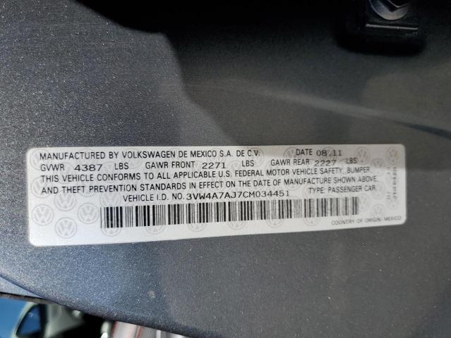 Продажа на аукционе авто 2012 Volkswagen Jetta Gli, vin: 3VW4A7AJ7CM034451, номер лота: 67372823