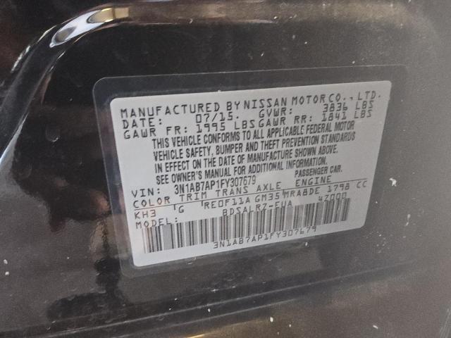 Aukcja sprzedaży 2015 Nissan Sentra S, vin: 3N1AB7AP1FY307679, numer aukcji: 72348294