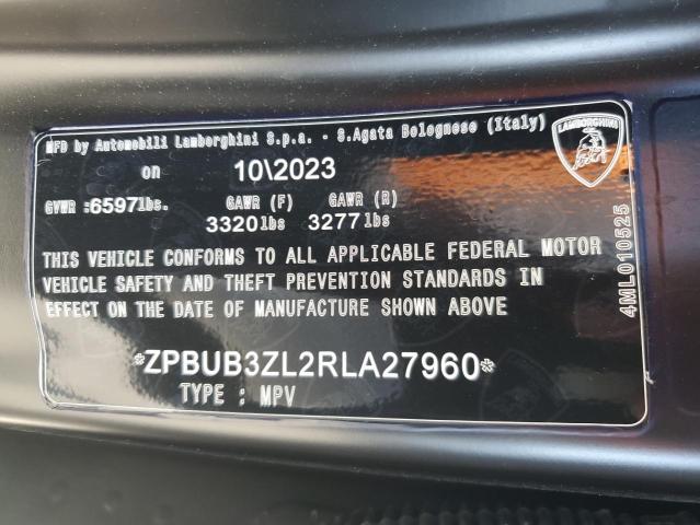 70526844 :رقم المزاد ، ZPBUB3ZL2RLA27960 vin ، 2024 Lamborghini Urus مزاد بيع