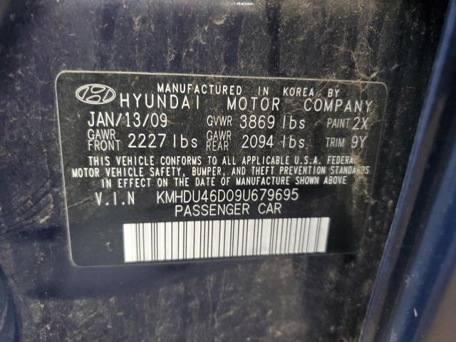 71406224 :رقم المزاد ، KMHDU46D09U679695 vin ، 2009 Hyundai Elantra مزاد بيع
