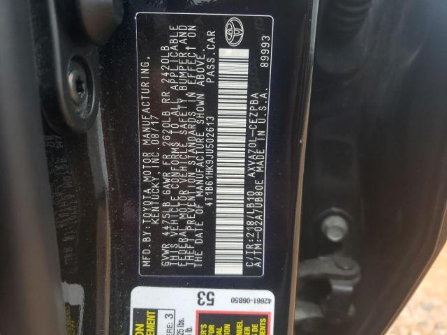 2018 Toyota Camry მანქანა იყიდება აუქციონზე, vin: 4T1B61HK9JU502613, აუქციონის ნომერი: 72118894