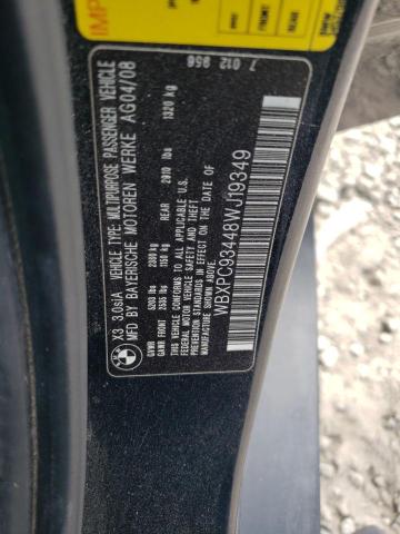 Продаж на аукціоні авто 2008 Bmw X3, vin: WBXPC93448WJ19349, номер лоту: 70309314