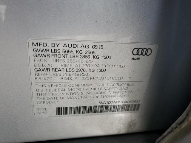 71667814 :رقم المزاد ، WA1D7AFP7GA060637 vin ، 2016 Audi Q5 Premium مزاد بيع