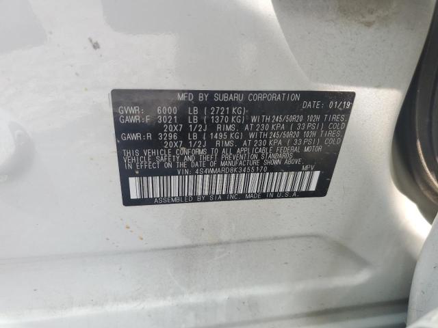 Aukcja sprzedaży 2019 Subaru Ascent, vin: 4S4WMARD8K3455170, numer aukcji: 70902284