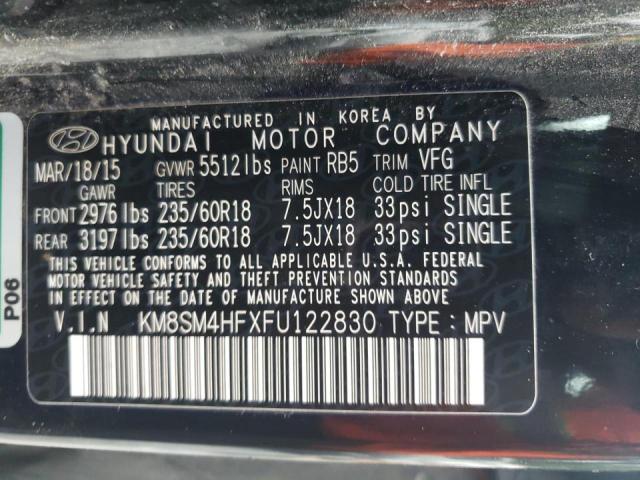 Продажа на аукционе авто 2015 Hyundai Santa Fe, vin: KM8SM4HFXFU122830, номер лота: 69976284