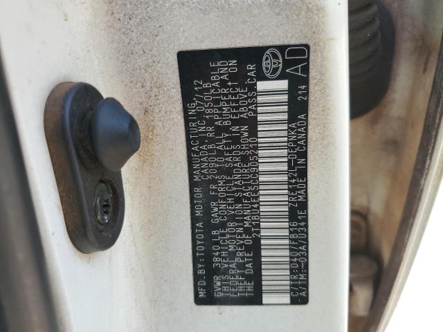 2012 Toyota Corolla Ba მანქანა იყიდება აუქციონზე, vin: 2T1BU4EE5CC905210, აუქციონის ნომერი: 72240004