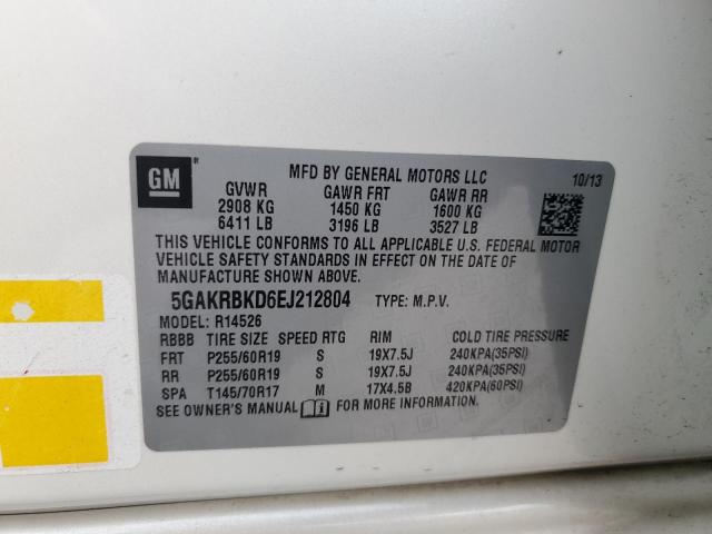 70340804 :رقم المزاد ، 5GAKRBKD6EJ212804 vin ، 2014 Buick Enclave مزاد بيع