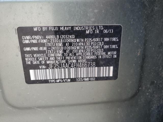 70296194 :رقم المزاد ، JF2SJAAC4EH466738 vin ، 2014 Subaru Forester 2 مزاد بيع
