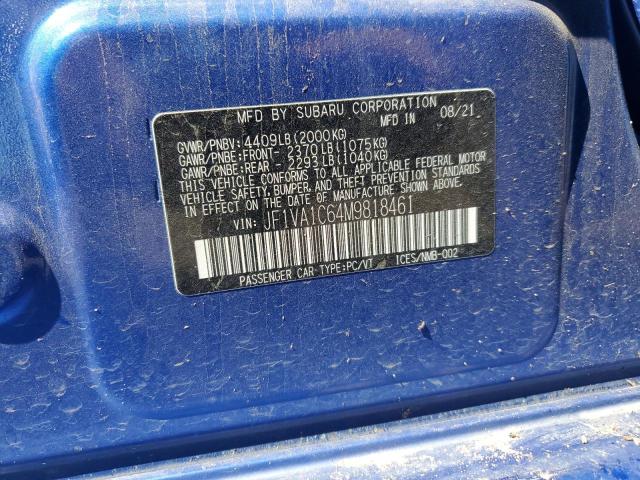 Продажа на аукционе авто 2021 Subaru Wrx Premium, vin: JF1VA1C64M9818461, номер лота: 81052955