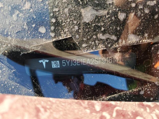 2025 Tesla Model 3 მანქანა იყიდება აუქციონზე, vin: 5YJ3E1EA2SF916141, აუქციონის ნომერი: 70950995