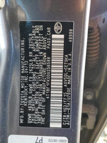 80669295 :رقم المزاد ، 4T1BF1FK0DU256588 vin ، 2013 Toyota Camry L مزاد بيع