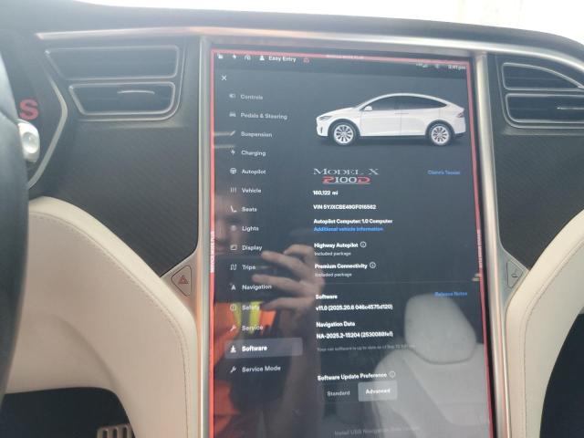 2016 Tesla Model X მანქანა იყიდება აუქციონზე, vin: 5YJXCBE49GF016562, აუქციონის ნომერი: 80790175