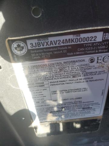 70715605 :رقم المزاد ، 3JBVXAV24MK000022 vin ، 2021 Can-am Maverick X3 X Rs Tur مزاد بيع